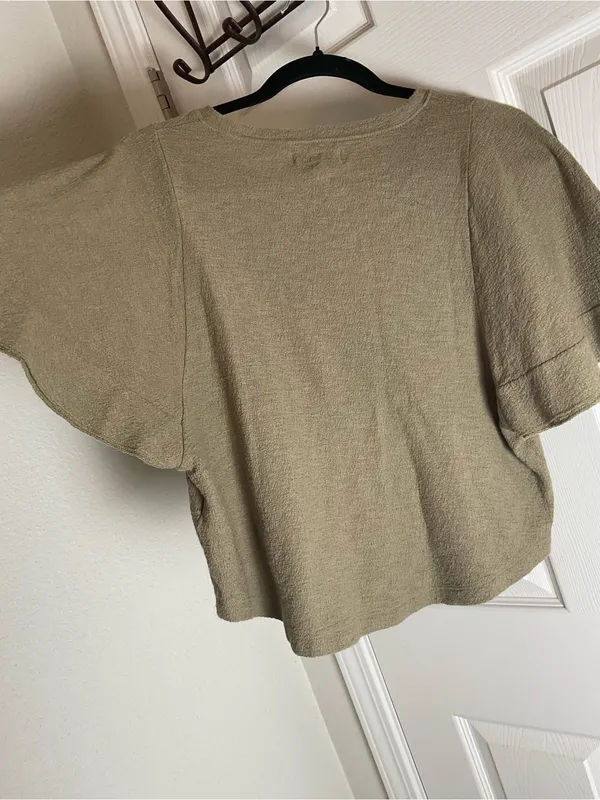 Madewell Texture & Thread Flutter-Sleeve Women’s Top size Small - Image 6