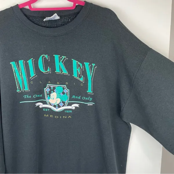 Vintage Disney Mickey Classic Crewneck Pullover Sz XXL Neon - Image 9