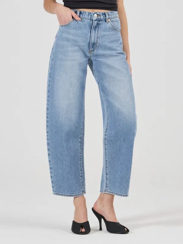 Rolla’s Gigi Barrel Jeans Size 26 High Rise Curved Leg Light Wash Denim - Image 13