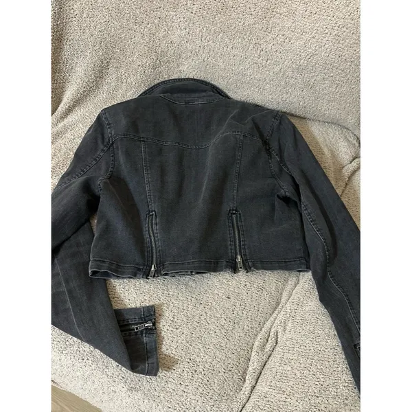 Free People Cropped Jean Jacket - Image 3
