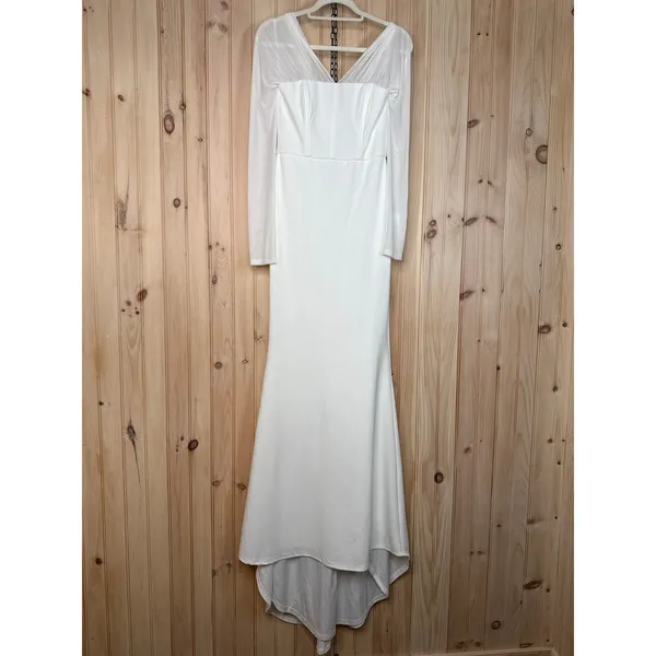 NWT Lulus Forever Remarkable White Bustier Off-the-Shoulder Maxi Dress Bridal XS - Image 2