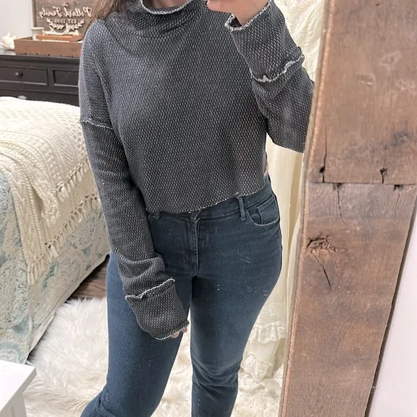 Urban Outfitters Out from under Black and Gray Knit Sweatersize medium cropped - Image 4