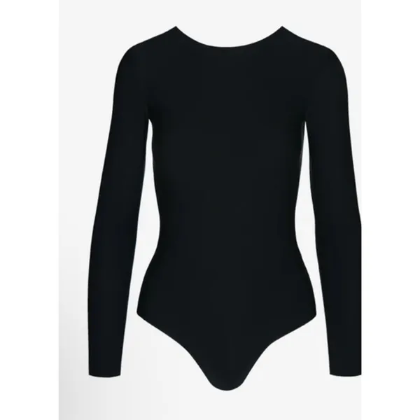 Commando Butter Long Sleeve Crewneck Bodysuit Black One Size NEW $138 - Image 3