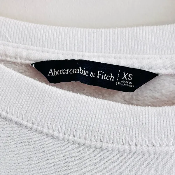 Abercrombie & Fitch Crop oversized Sweatshirt Womens XS White Rainbow Stripe - Image 6