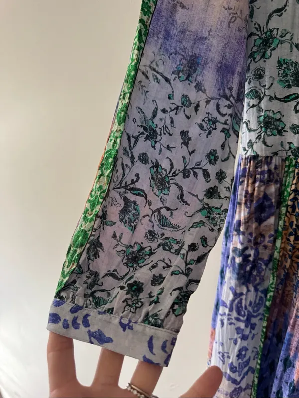 Zara Stunning Patchwork Print Pattern Long‎ Sleeve Dress - Image 6