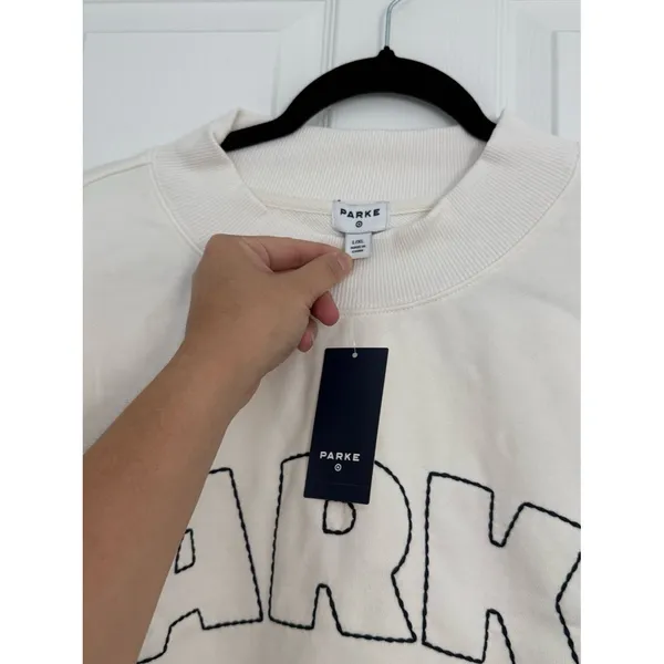 Parke x Target Mockneck Sweatshirt Women’s Size L/XL Cream Oversized - Image 4