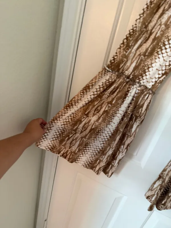 Andree By Unit Brown Snake Print Flare Pants - Image 3