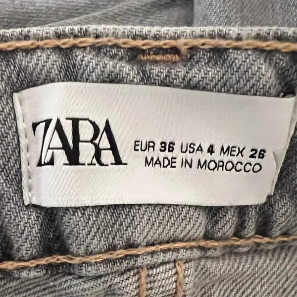 Zara Wide Leg Legged Pants‎ Denim Jeans Size Cargo Y2K Festival - Image 5