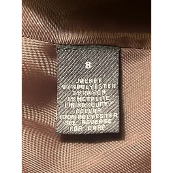 NEW Dress Barn Brown Metallic Bridal Mother Of Bride Jacket Blazer 8 - Image 4