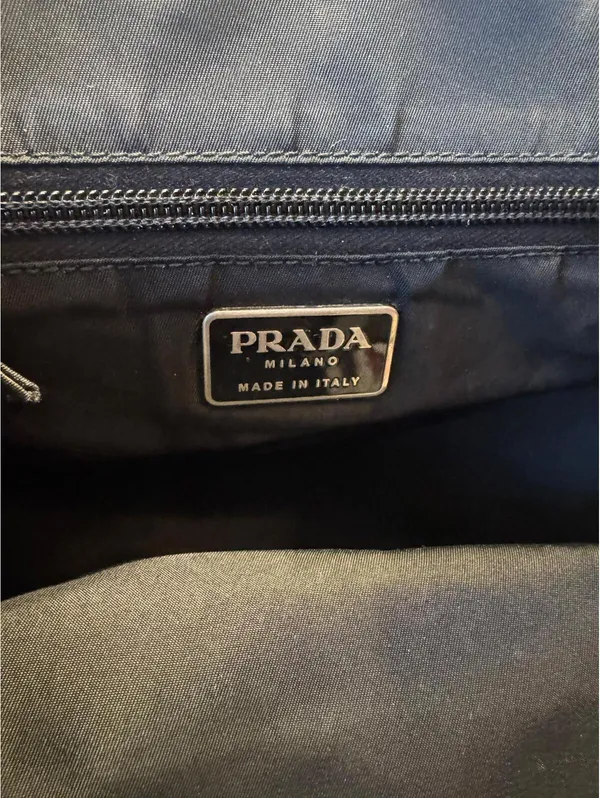 Prada Vintage Tessuto Nylon Tote Lucite Handles - Image 6