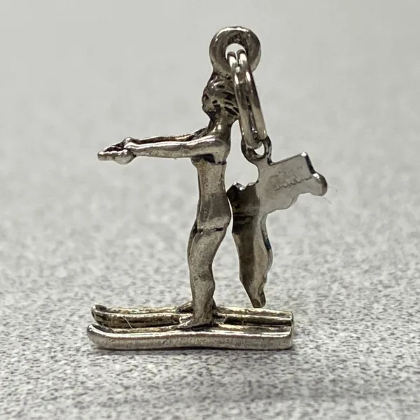 Vintage Sterling Silver Cypress Gardens FL Souvenir Beau Water Skier Charm - Image 2