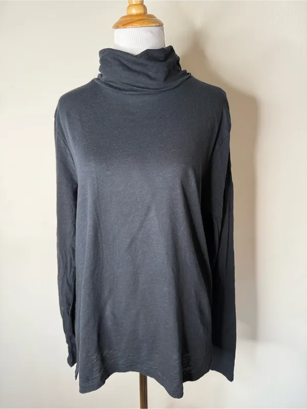 Madewell Black Whisper Cotton Turtleneck - Image 3