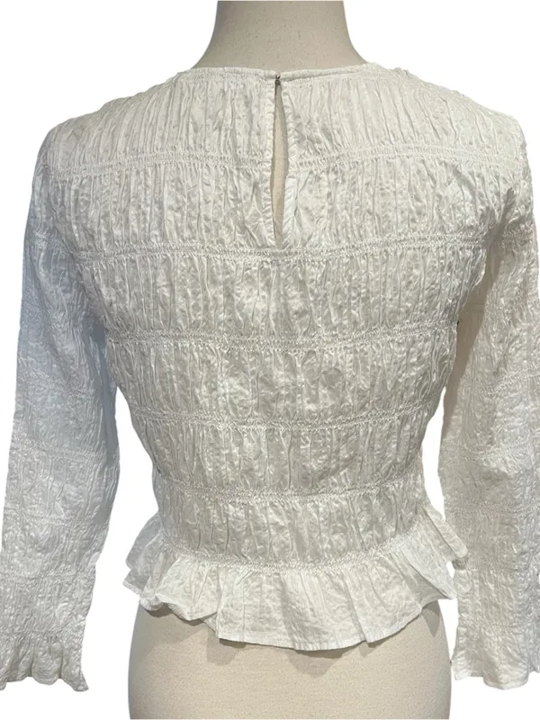 Frame white ruched blouse blanc size S - Image 3