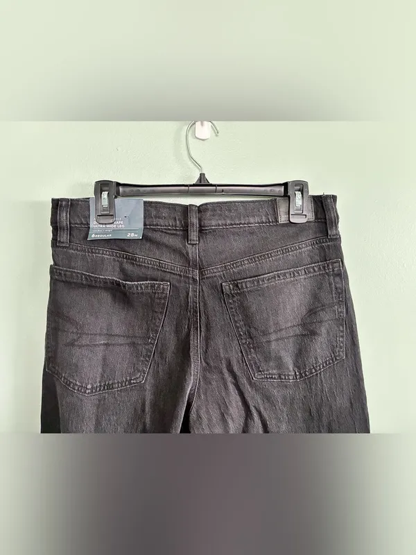 NWT American Eagle Dreamy Drape Strigid Ultra Wide Leg Jeans Low Rise 6 R 28 - Image 4