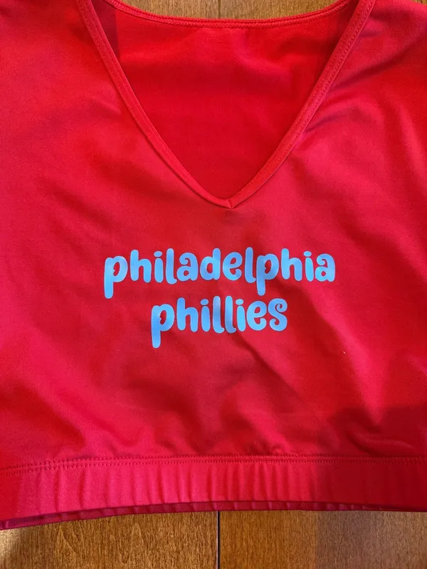 Custom made Philadelphia phillies red crop top - Image 2