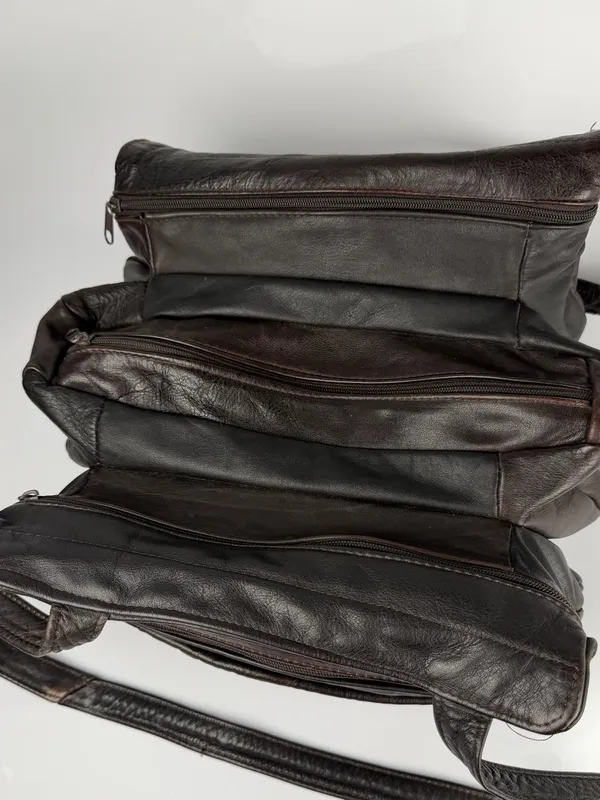 Vintage Genuine Leather Tote Bag Brown Slouchy Made in‎ Mexico - Image 4