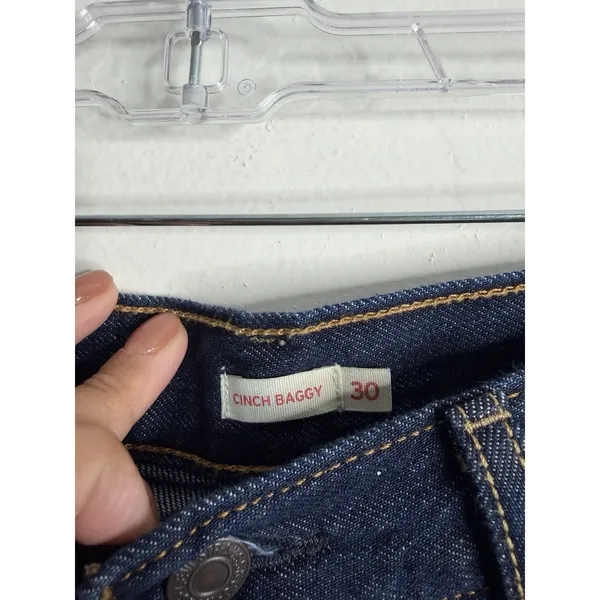 NEW Levi's Cinch Baggy Jean High Rise Dark Wash 30 X 31 Normcore 90s Minimalist - Image 4