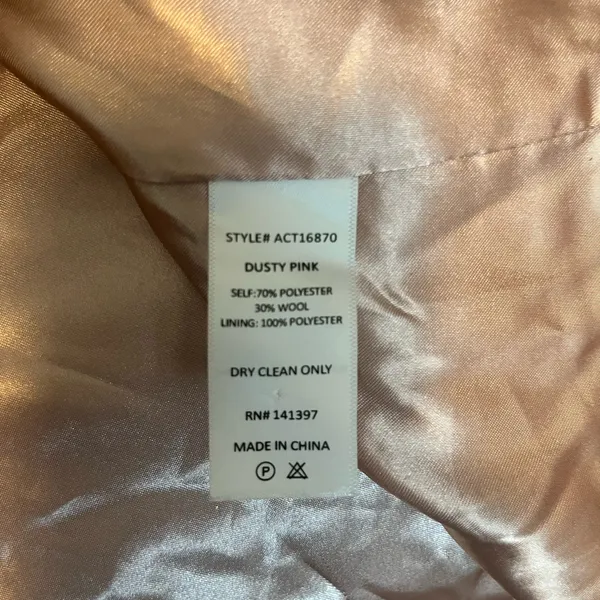 Astr the Label Dusty Pink Double-Breasted Wool Blend Pea Coat Size Small‎ - Image 4