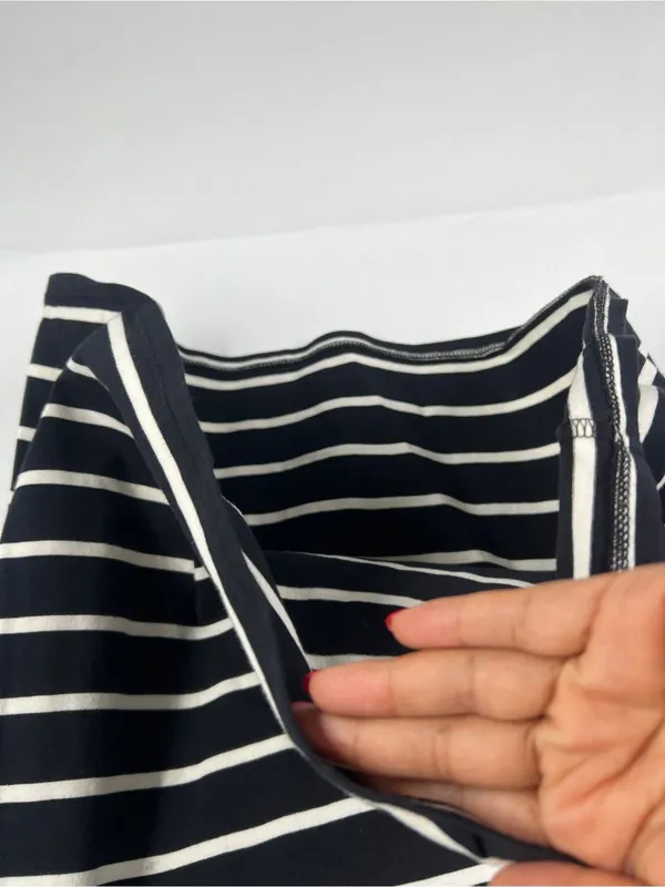 LOFT Navy & White Striped Wide Boatneck‎ Top - Image 6