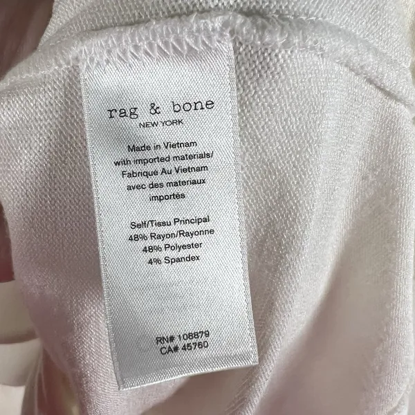 Rag‎ & Bone Open Back Long Sleeve White Top Size Medium Lightweight Designer - Image 5