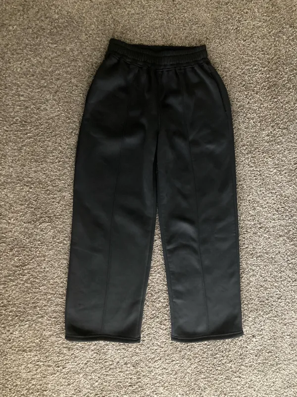 Black Fleece Lined Winter Jogger Pants Size M | Heavyweight Warm Athletic Pants - Image 2