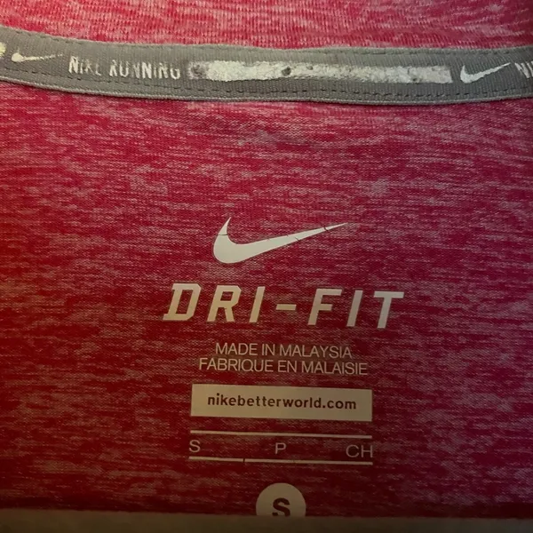 Pink Marled Nike Running Dri-Fit Quarter Zip Activewear Top - Image 6