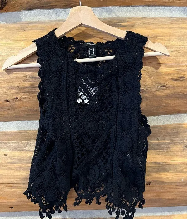 Forever 21 Crochet Sweater-Knit Crop Top - Image 3