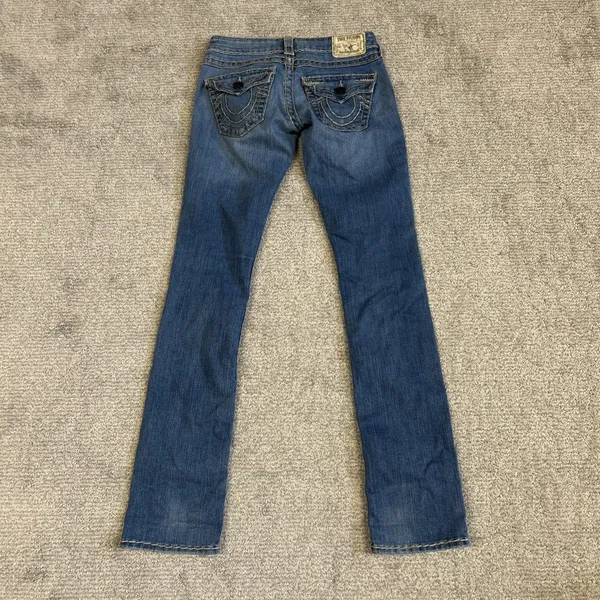 True Religion Billy Super T Jeans Womens 24 Straight Low Rise Actual 26x32 USA - Image 7