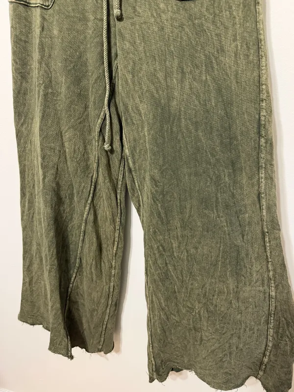 Three Bird Nest Relaxing Robin Wide Leg Pant Olive Green Size Large - Image 6