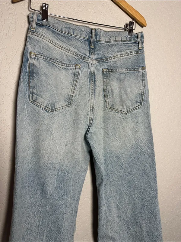 We The Free People Astoria Wide Leg Jeans Light Wash Blue 90s Size 30 - Image 5