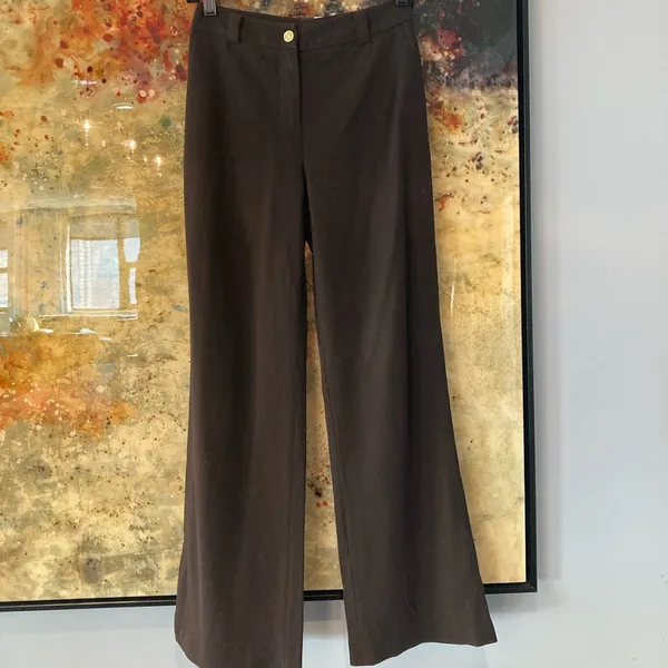 St. John Womens Brown Dress Pants with Belt Loops Sz S Retail $795 - Image 7