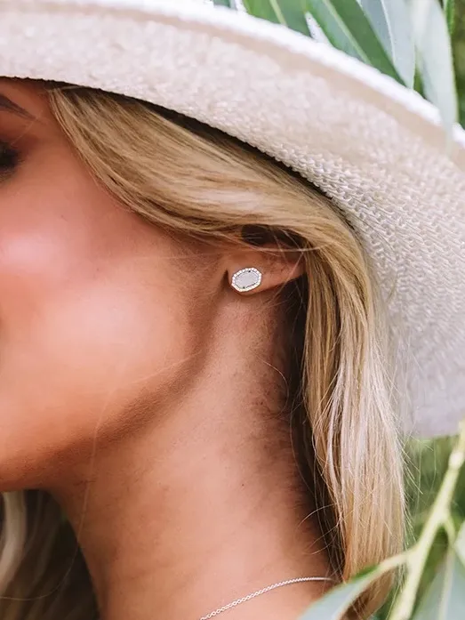 Kendra Scott Cade Silver Stud Earrings in Iridescent Drusy - Image 2