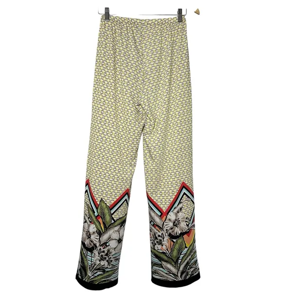 Melissa Paige Palazzo Pants Size S‎ Boho Geometric Floral Tropical Print Stretch - Image 3