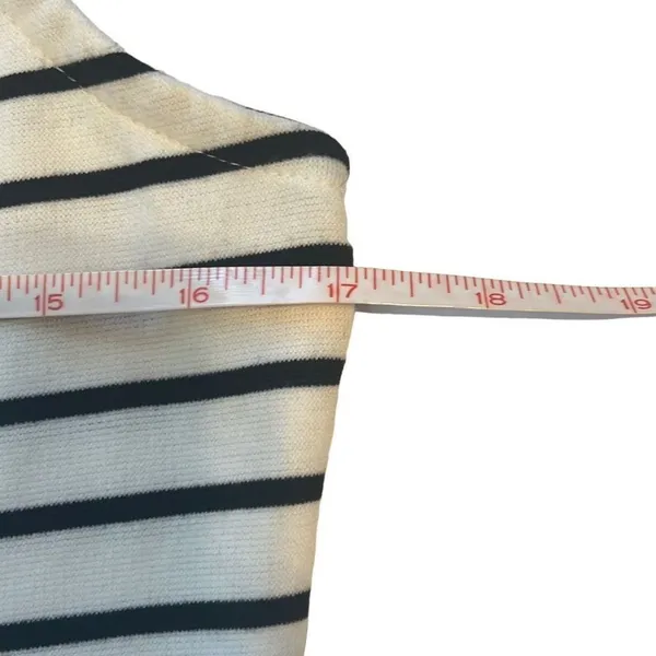 Iris GUC Black White Stripe Bodycon Asymmetric Sleeveless Dress Sz XL - Image 9