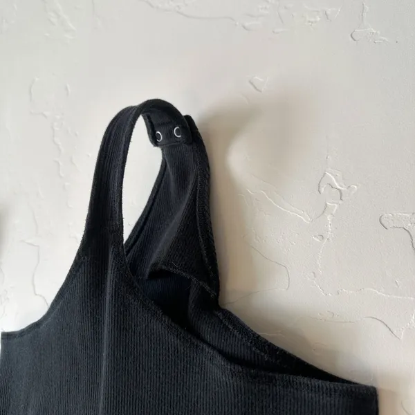 Abercrombie & Fitch | Soft A&F Ribbed Long Sleeve Thong Bodysuit in Black - Image 4
