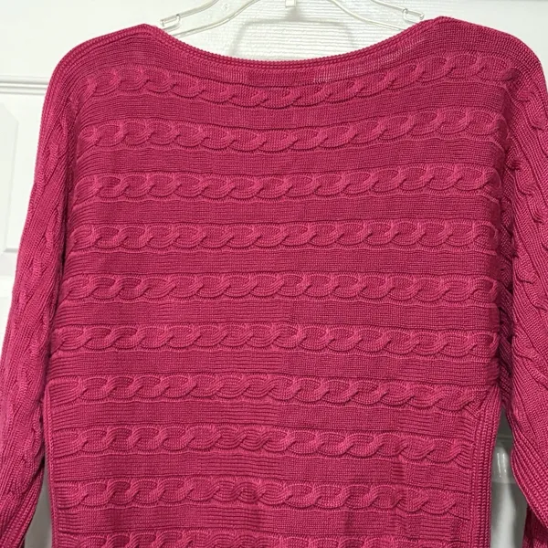 Lauren Ralph Lauren Pink Cable Knit Sweater Women’s Size XS - Image 4