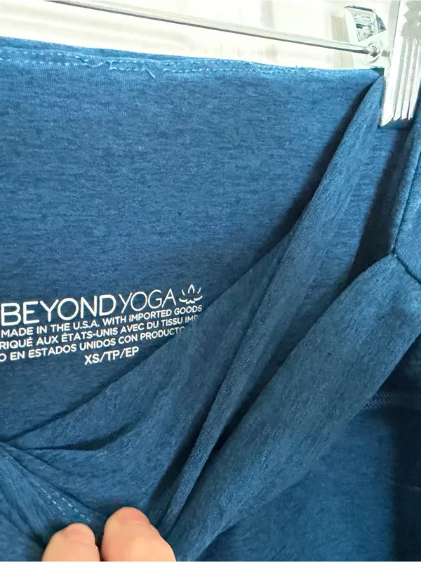 Beyond Yoga Spacedye At Your Leisure Bootcut Pant Blue Crossover Waist XS - Image 4