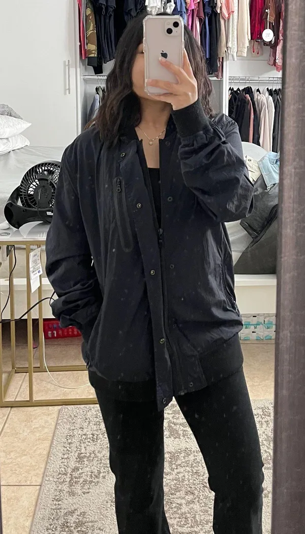 Navy Blue Bomber Jacket - Image 4
