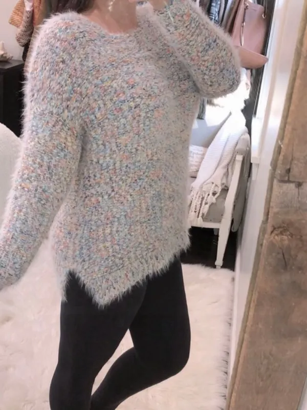 Easel small/medium fuzzy multicolor knit sweater - Image 3