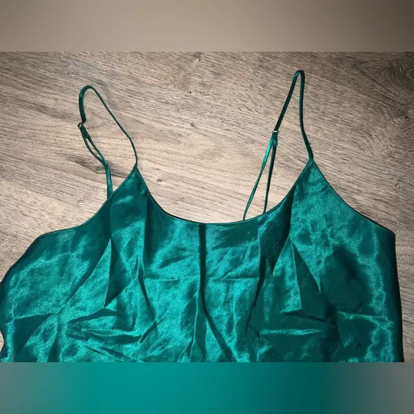Frederick’s of Hollywood Dark Silky Green tank top M - Image 3