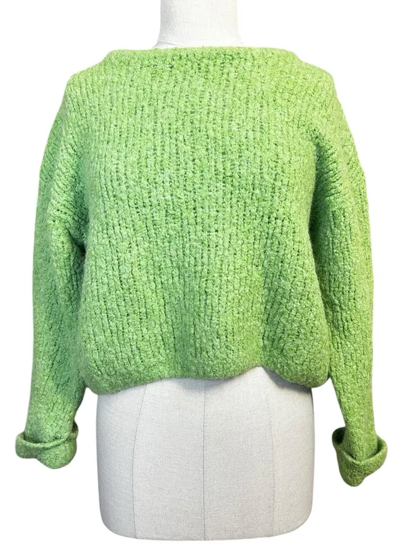 American Vintage Women's Zolly Jumper Wool Sweater in Spring Green Size XS/S - Image 4
