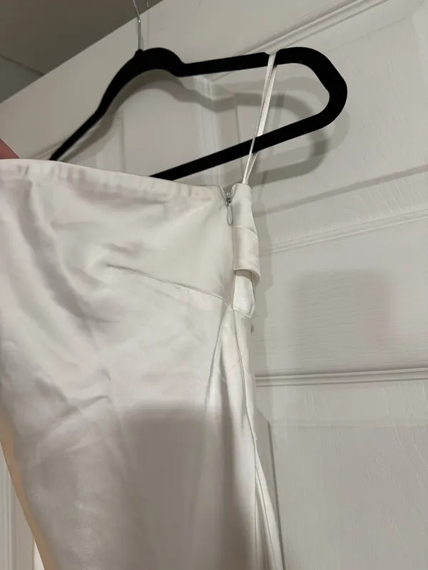 Sachin & Babi Aubrey Strapless Dress White Satin - Image 7