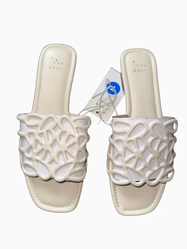 A New Day Fiona Bone Cutout Slide Sandals Size 7 NIB - Image 5