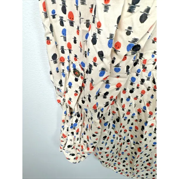 Maeve Anthropologie 12 Womens Top Lightweight Long Sleeve Button V-Neck Tab‎ - Image 8