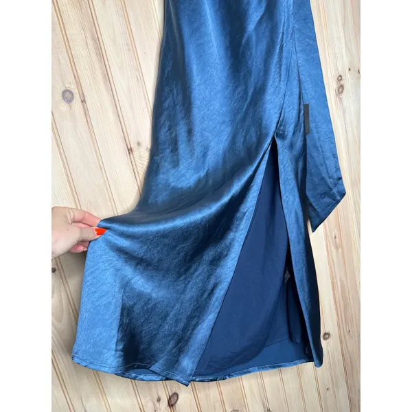 NWT Lulus Exceptional Status Blue Halter Backless Slip Midi Dress Party Size M - Image 4