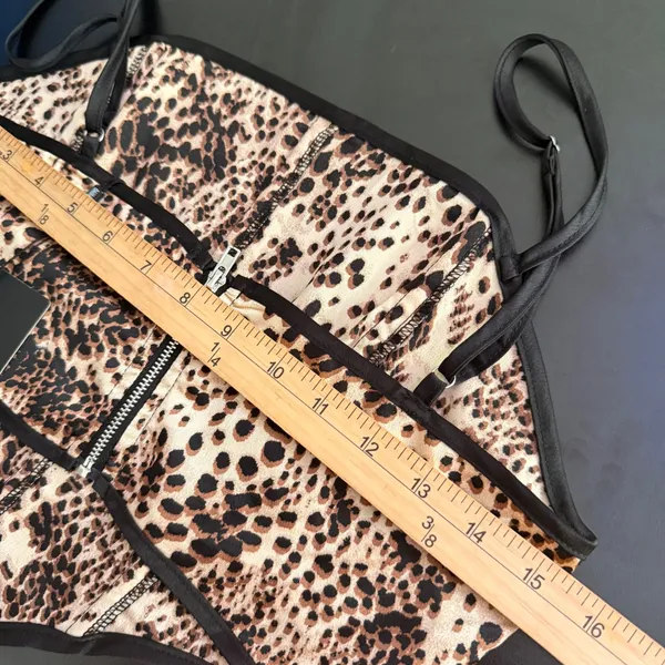 PLT Leopard Animal Print‎ Corset Top Brown Size 4 y2k Statement Maximalist NEW - Image 11