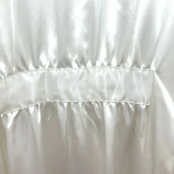 Morgan Taylor Ivory Satin Bridal Robe Size S Maxi Embroidered Sleeves Boudoir - Image 11