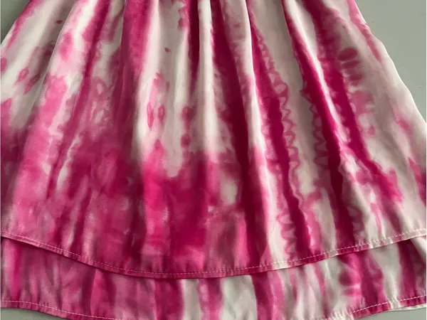 Sleeveless Pink Tie Dye Short Dress S Summer Vacation Beach Dress Sundress - Image 4