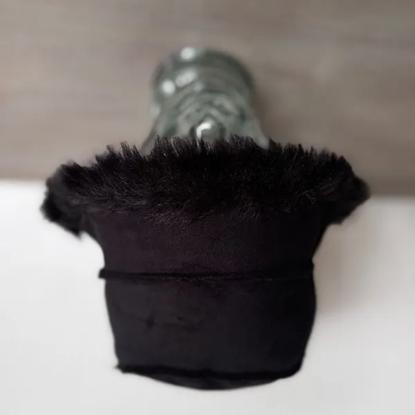 Black Faux Fur Black Bucket Hat Rocker Goth‎ Y2K Reversible? One Size - Image 7
