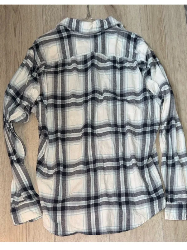 Sonoma White Plaid Button-Down Shirt button up top - Image 2